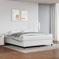 Boxspringbett mit Matratze Weiß 160x200 cm Kunstleder