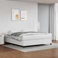 Boxspringbett mit Matratze Weiß 180x200 cm Kunstleder
