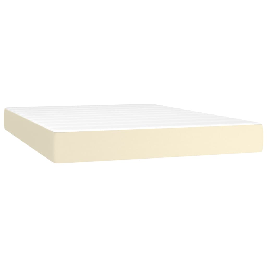 Boxspringbett mit Matratze Creme 180x200 cm Kunstleder