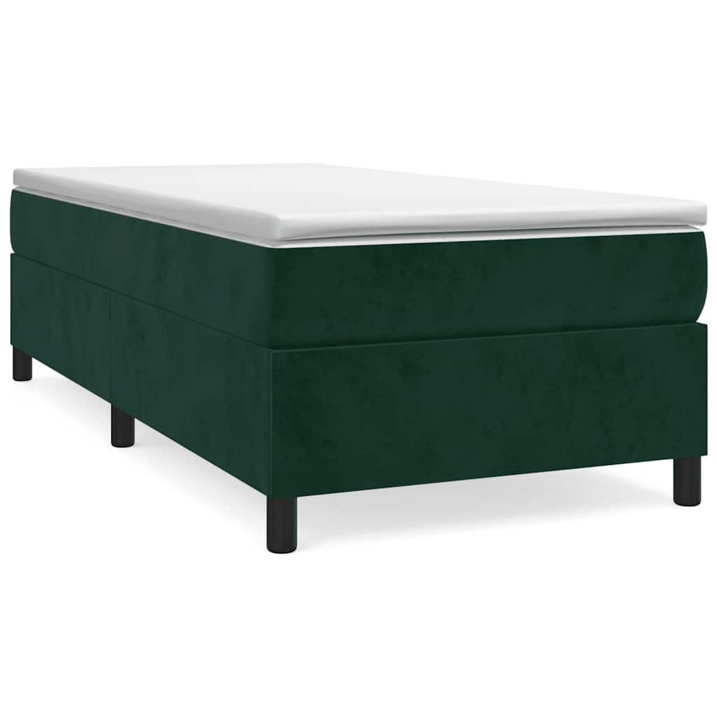 Boxspringbett mit Matratze Dunkelgrün 90x190 cm Samt