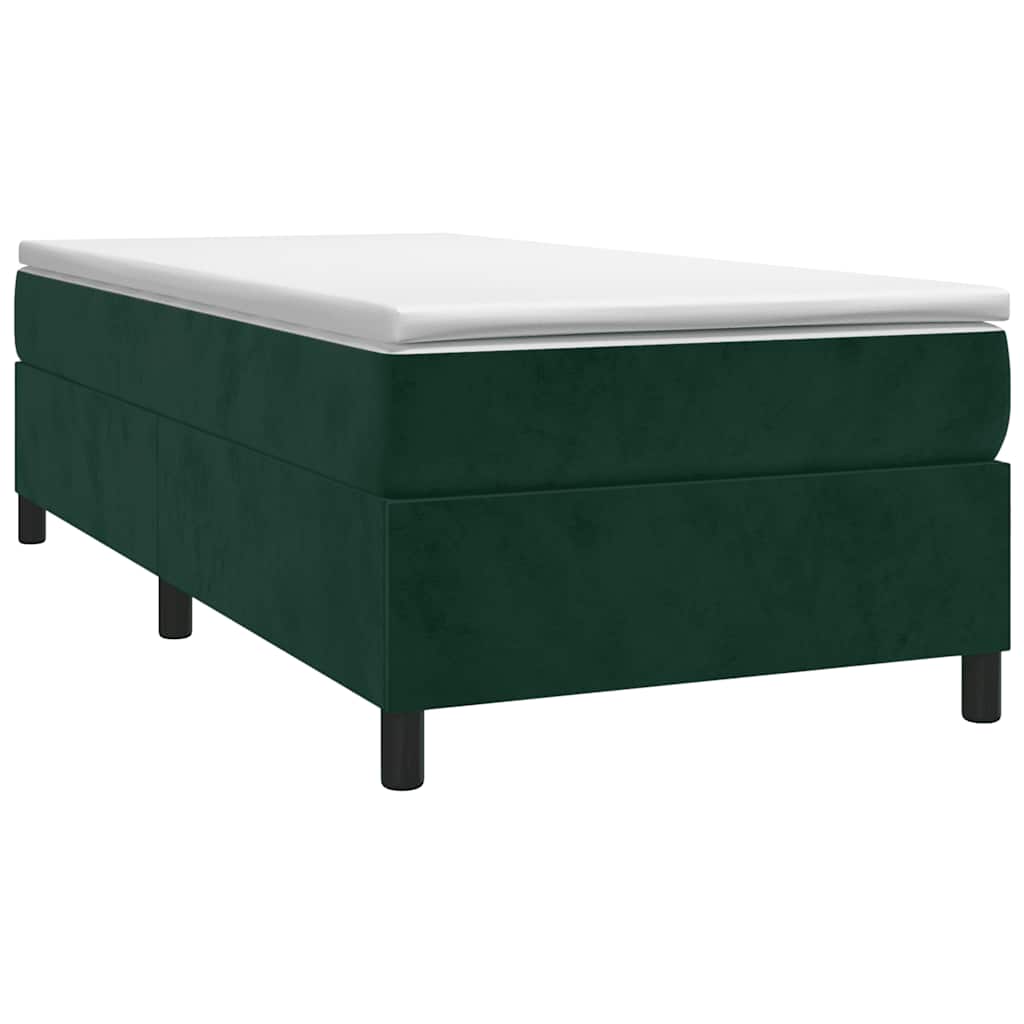 Boxspringbett mit Matratze Dunkelgrün 90x190 cm Samt