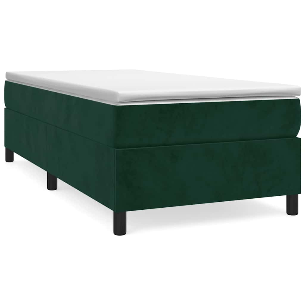 Boxspringbett mit Matratze Dunkelgrün 90x200 cm Samt