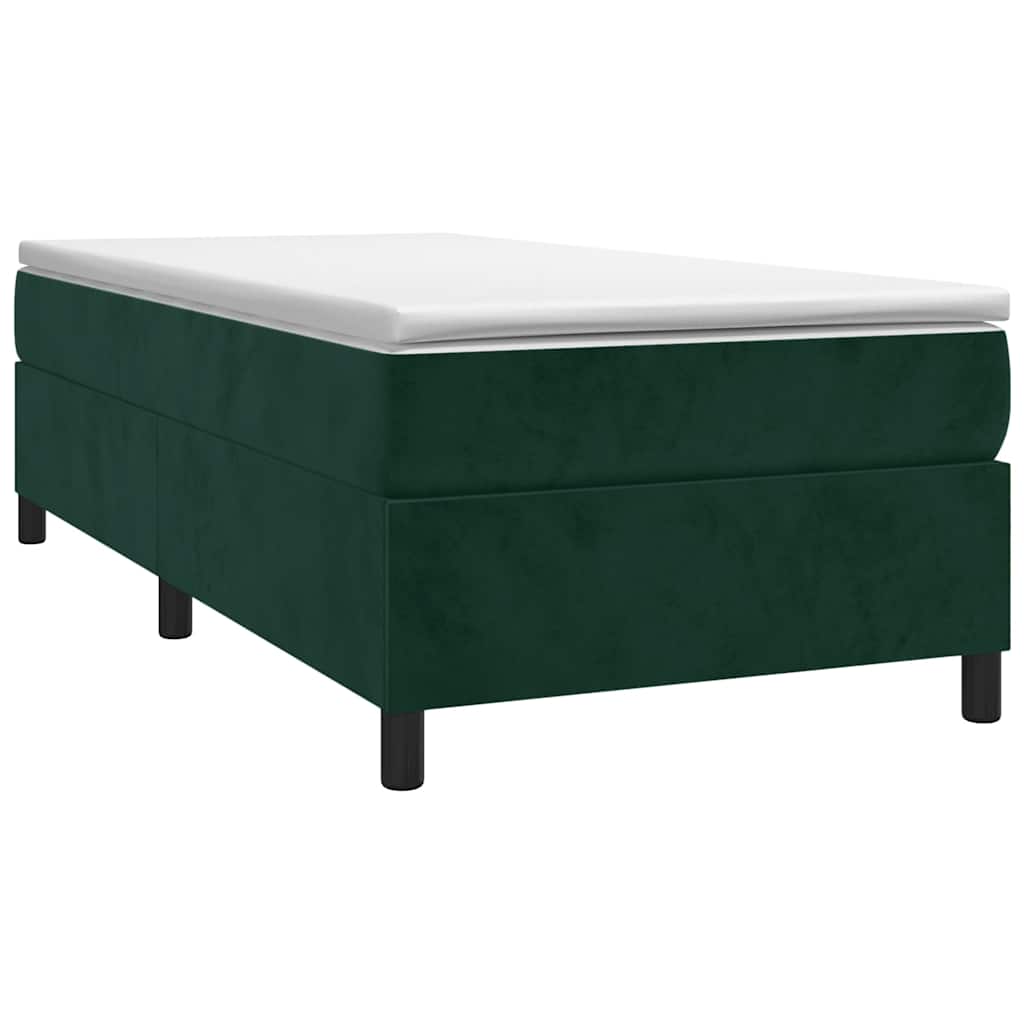 Boxspringbett mit Matratze Dunkelgrün 90x200 cm Samt