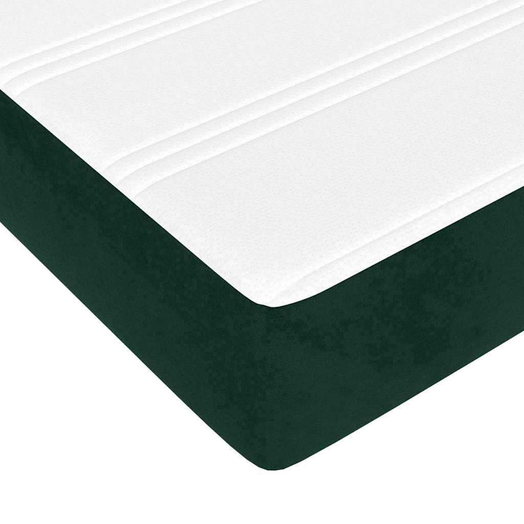 Boxspringbett mit Matratze Dunkelgrün 120x200 cm Samt