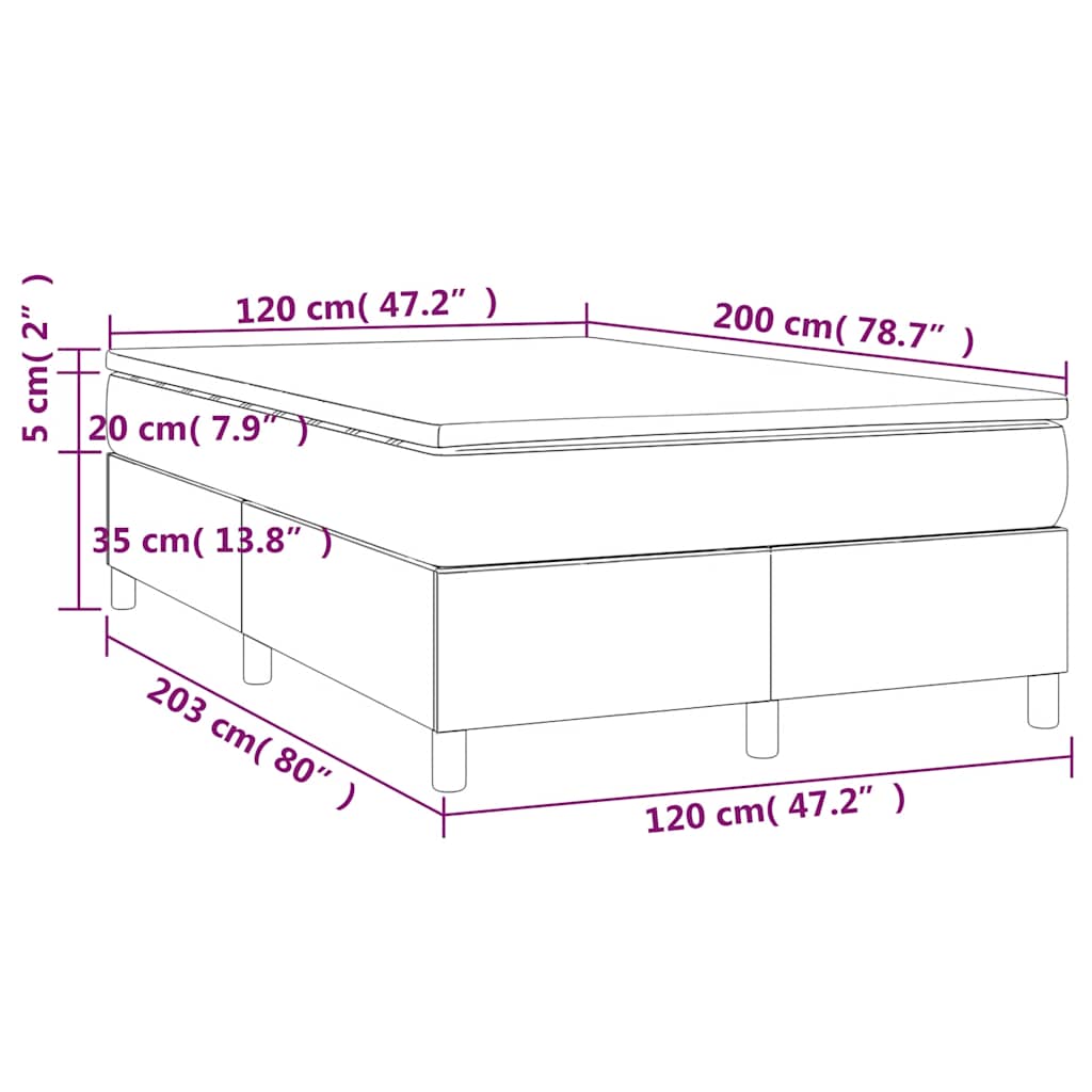 Boxspringbett mit Matratze Dunkelgrün 120x200 cm Samt