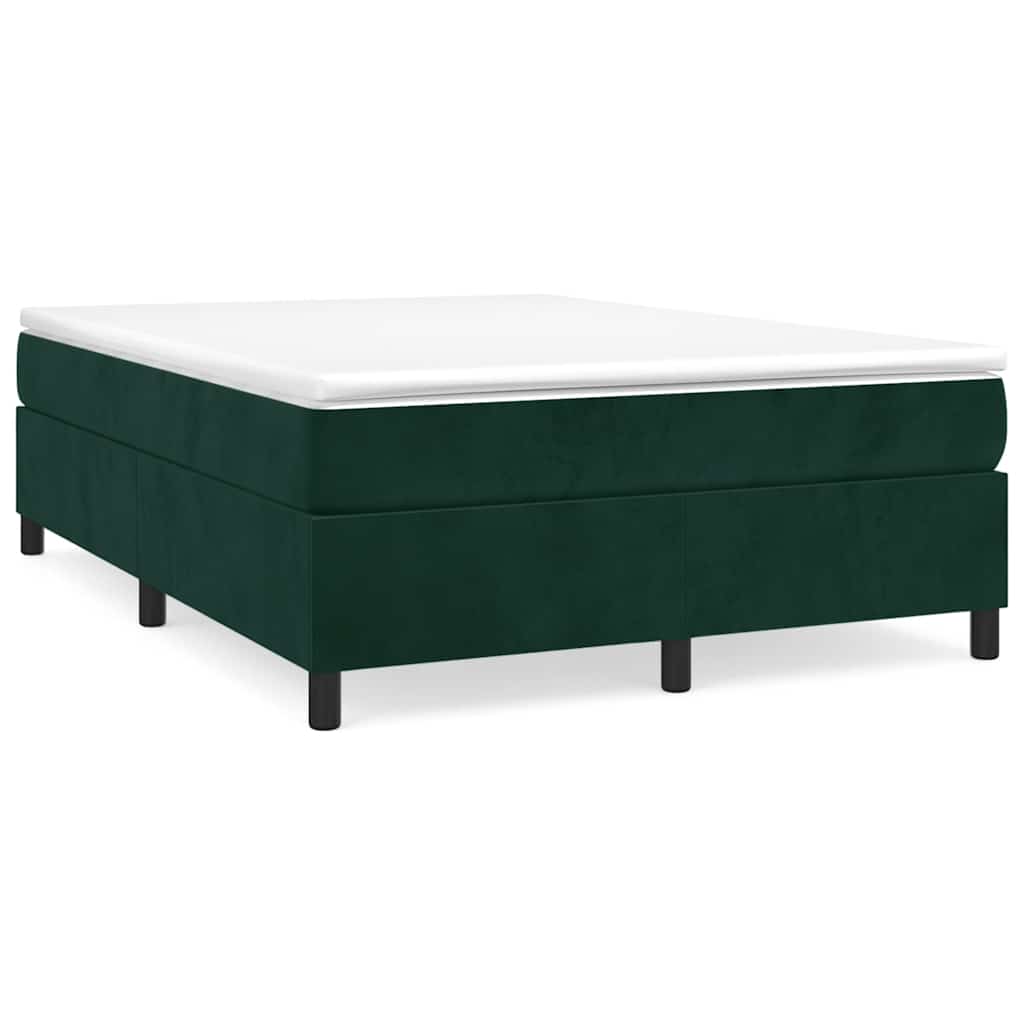 Boxspringbett mit Matratze Dunkelgrün 140x190 cm Samt