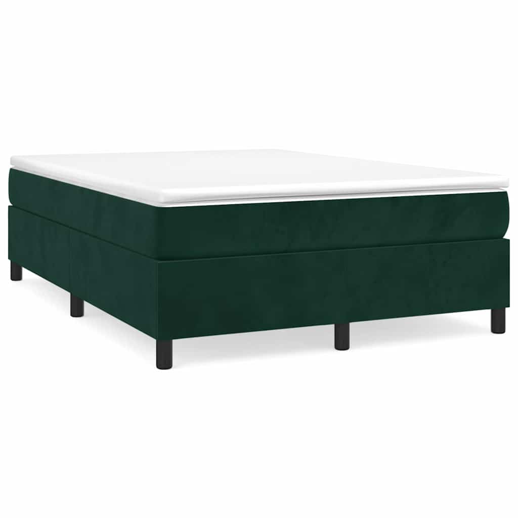 Boxspringbett mit Matratze Dunkelgrün 140x200 cm Samt
