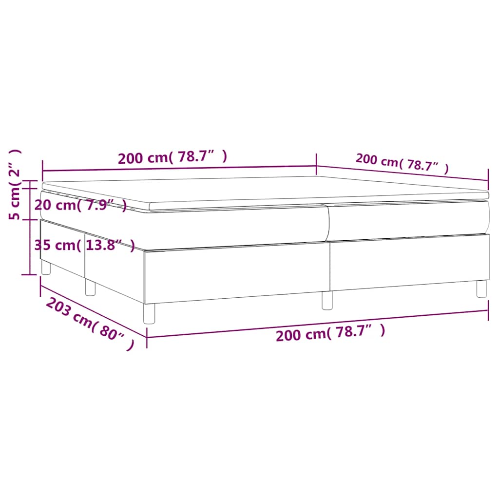 Boxspringbett mit Matratze Schwarz 200x200 cm Samt