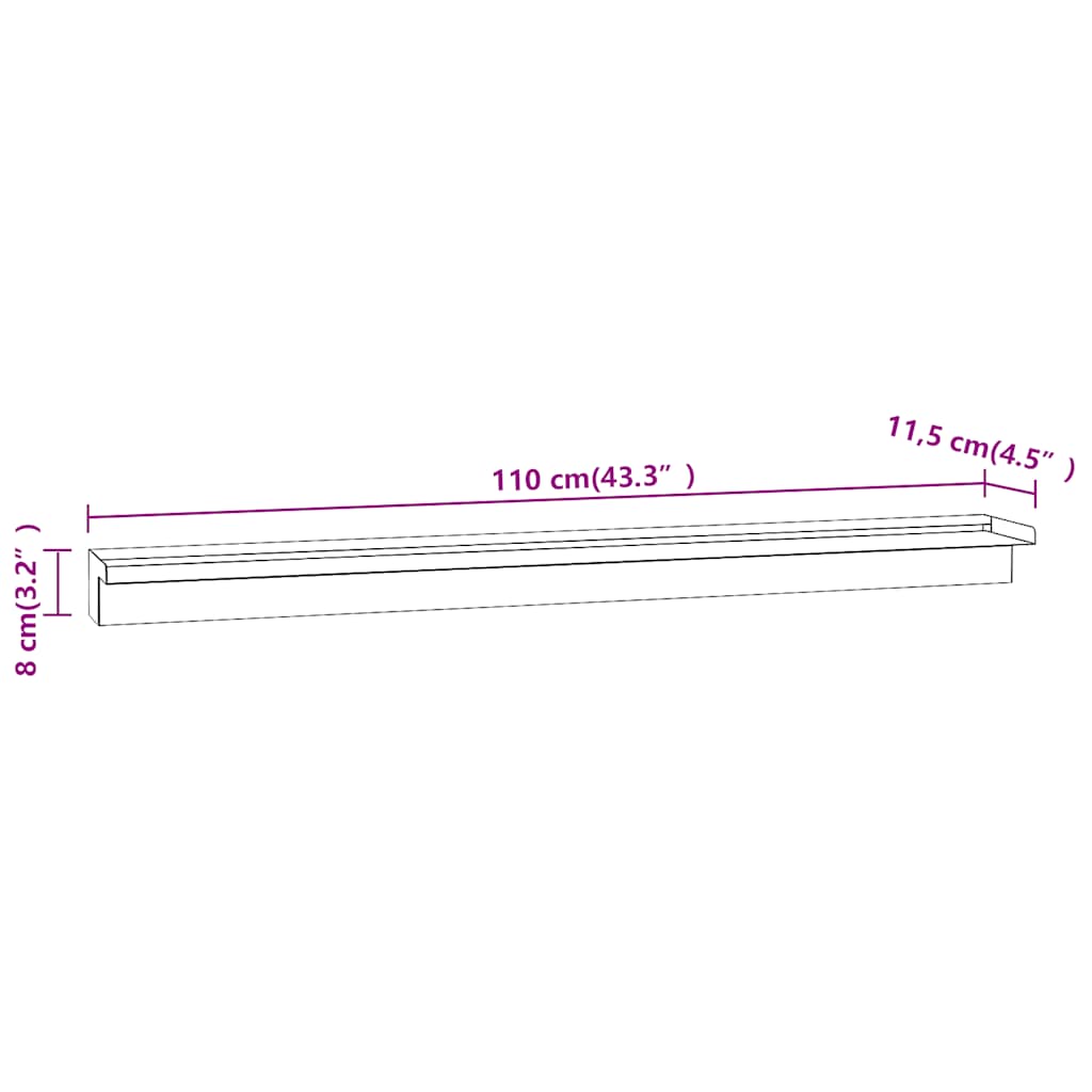 Pool-Wasserfall mit LEDs Edelstahl 110 cm
