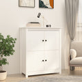 Sideboard Weiß 83x41,5x100 cm Massivholz Kiefer
