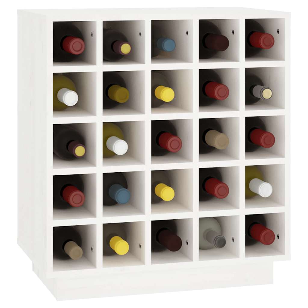 Weinregal Weiß 55,5x34x61 cm Massivholz Kiefer