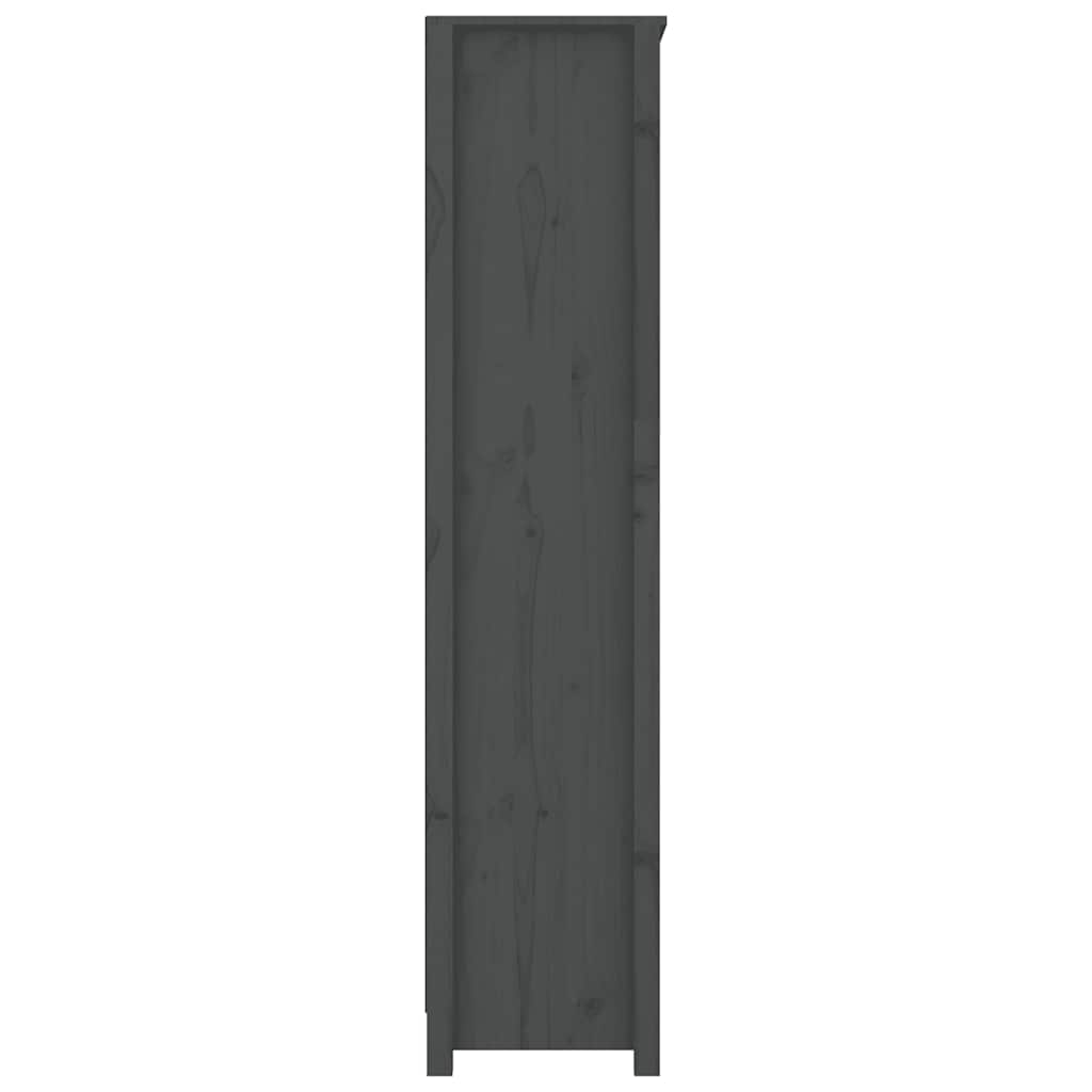 Bücherregal Grau 80x35x154 cm Massivholz Kiefer