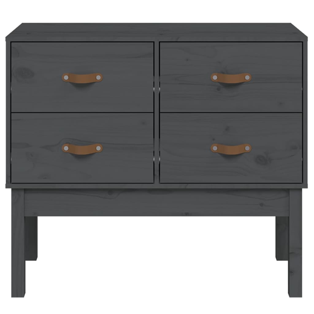Konsolenschrank Grau 90x40x78 cm Massivholz Kiefer