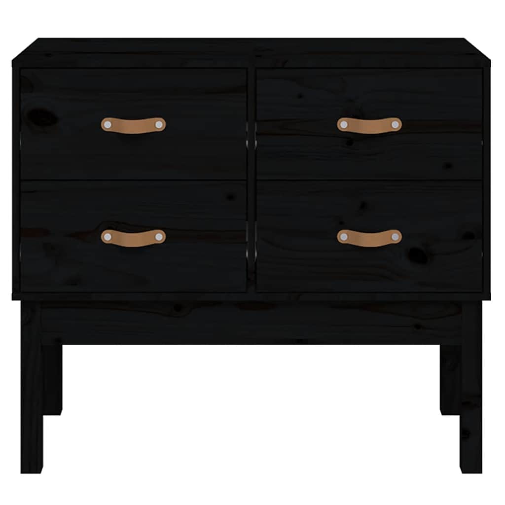 Konsolenschrank Schwarz 90x40x78 cm Massivholz Kiefer