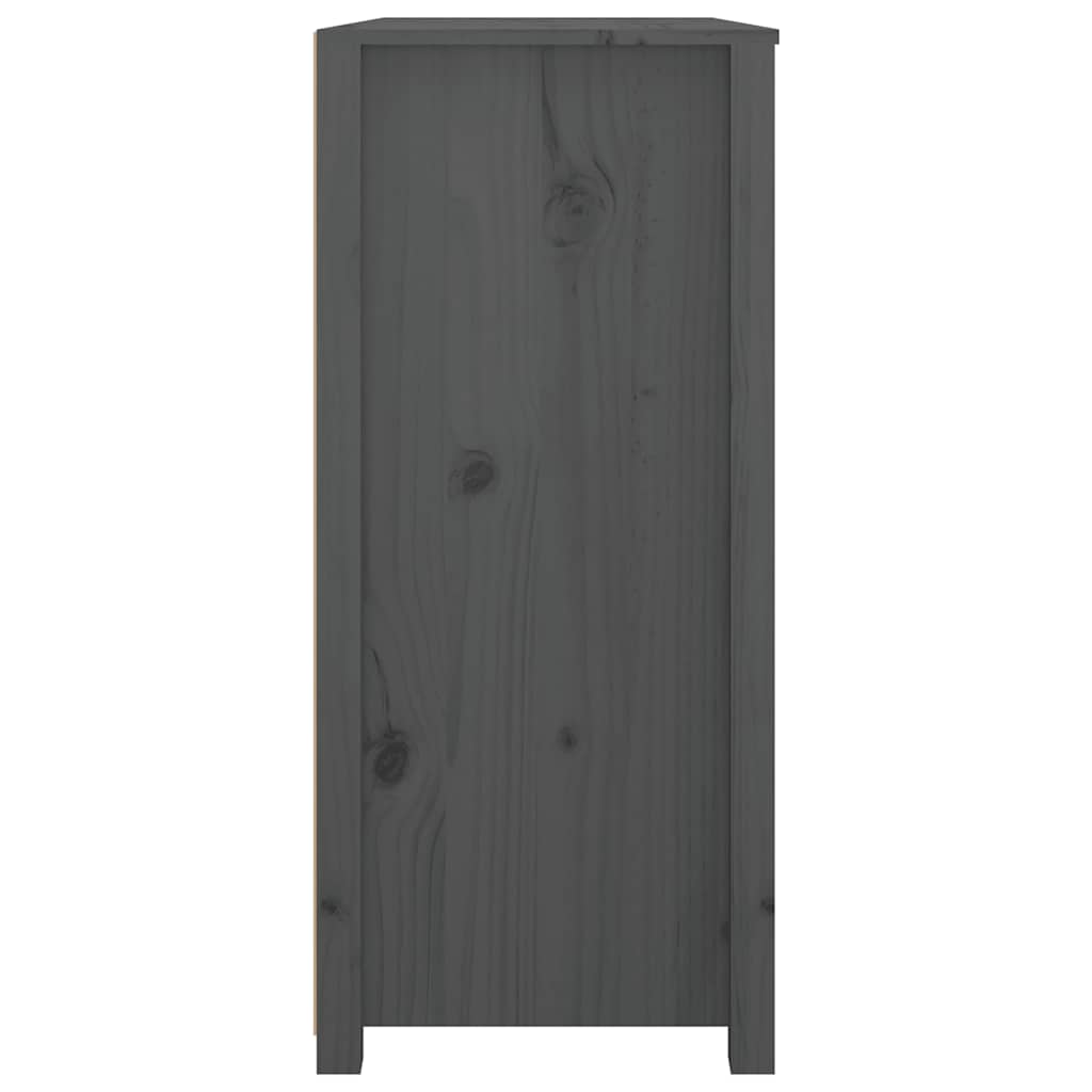 Beistellschrank Grau 100x40x90 cm Massivholz Kiefer