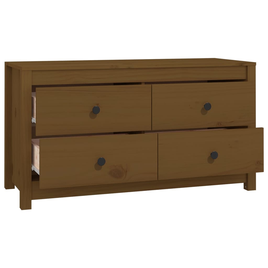 Beistellschrank Honigbraun 100x40x54 cm Massivholz Kiefer