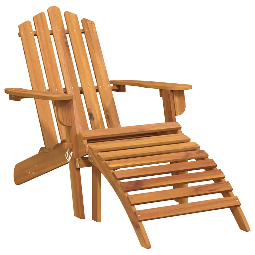 Adirondack-Gartenstühle mit Fußteilen 2 Stk. Massivholz Akazie