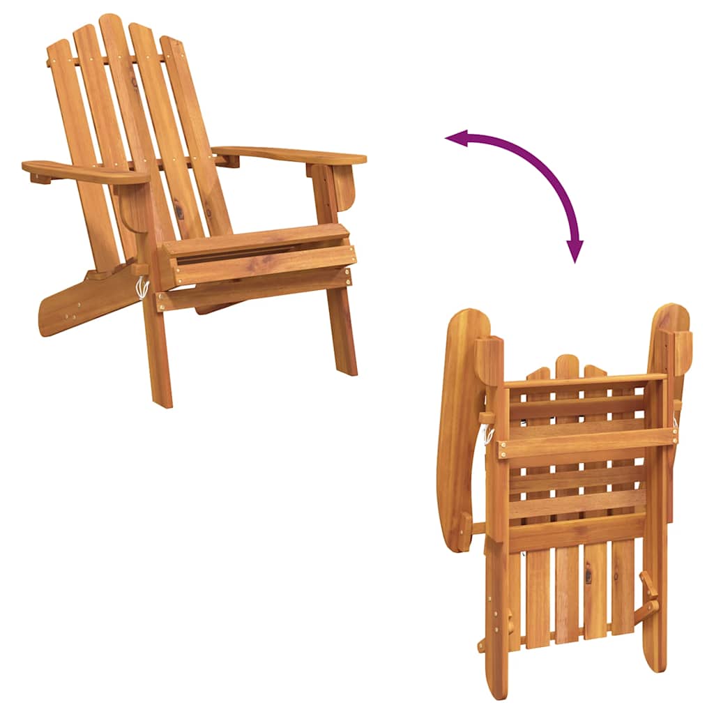 Adirondack-Gartenstühle mit Fußteilen 2 Stk. Massivholz Akazie
