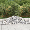 Gabionen mit Hochbogen 5 Stk. 200x30x40/60 cm Verzinktes Eisen
