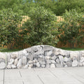 Gabionen mit Hochbogen 8 Stk. 200x30x40/60 cm Verzinktes Eisen