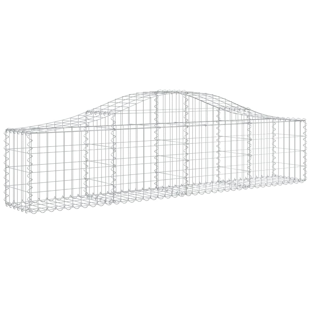 Gabionen mit Hochbogen 13 Stk. 200x30x40/60 cm Verzinktes Eisen