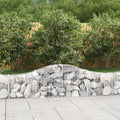 Gabionen mit Hochbogen 15 Stk. 200x30x40/60 cm Verzinktes Eisen