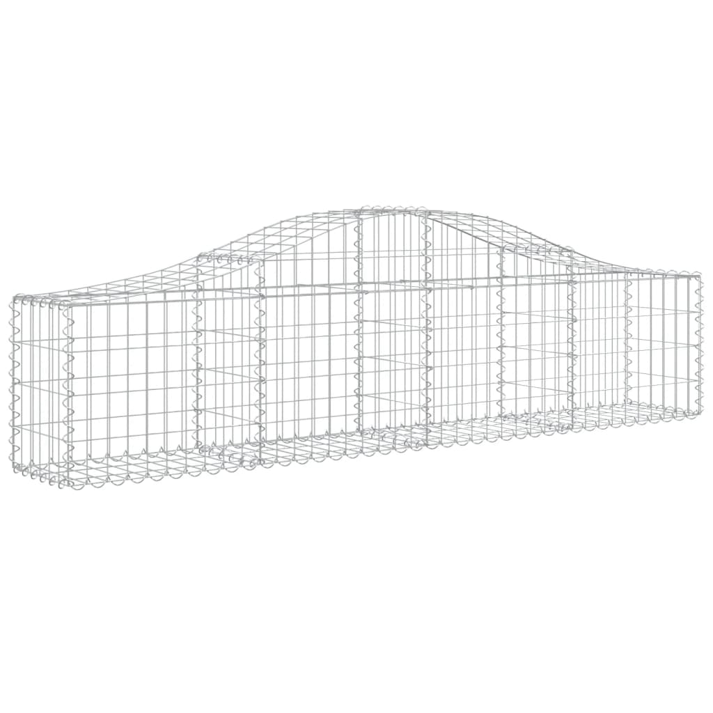 Gabionen mit Hochbogen 25 Stk. 200x30x40/60 cm Verzinktes Eisen