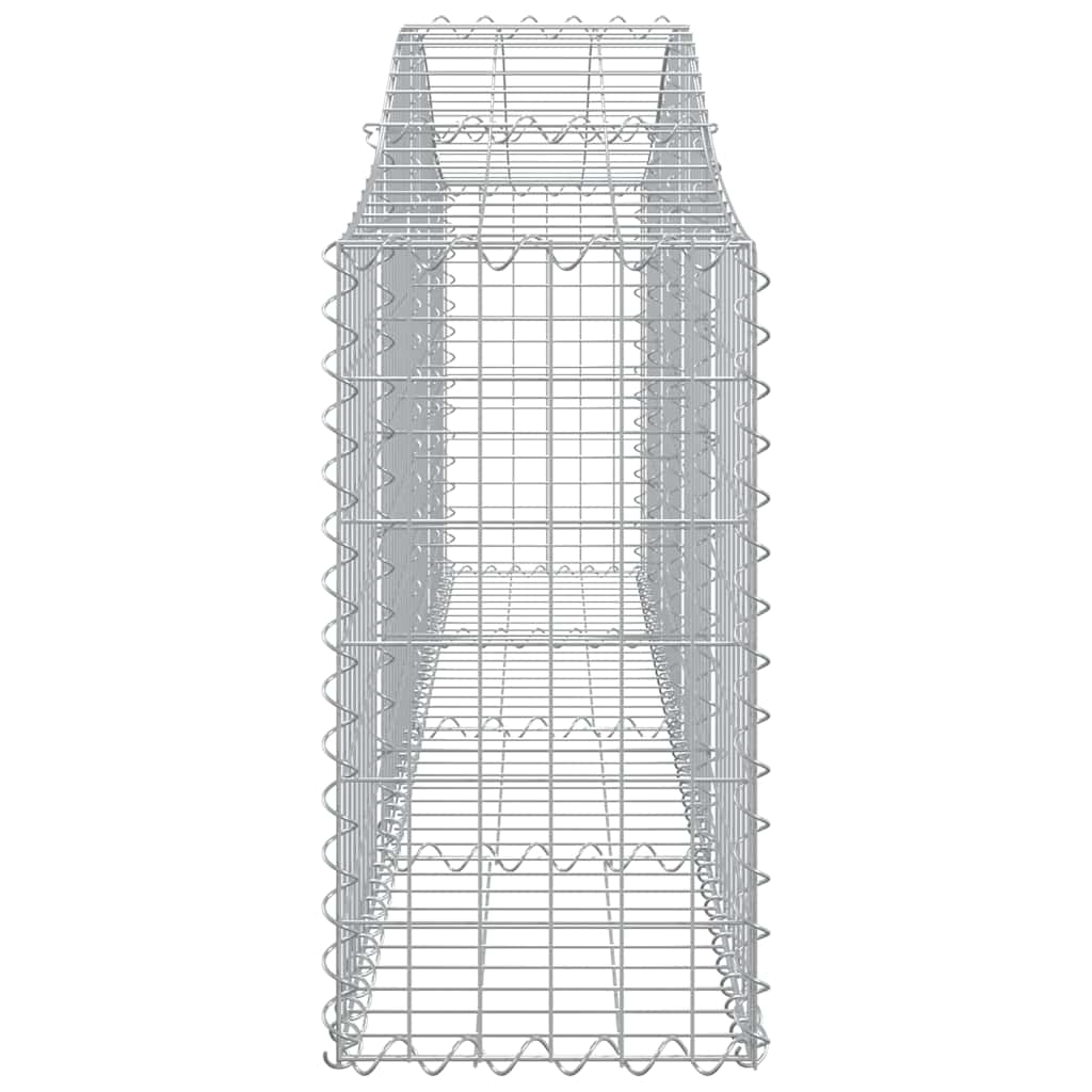 Gabionen mit Hochbogen 2 Stk. 200x30x60/80 cm Verzinktes Eisen