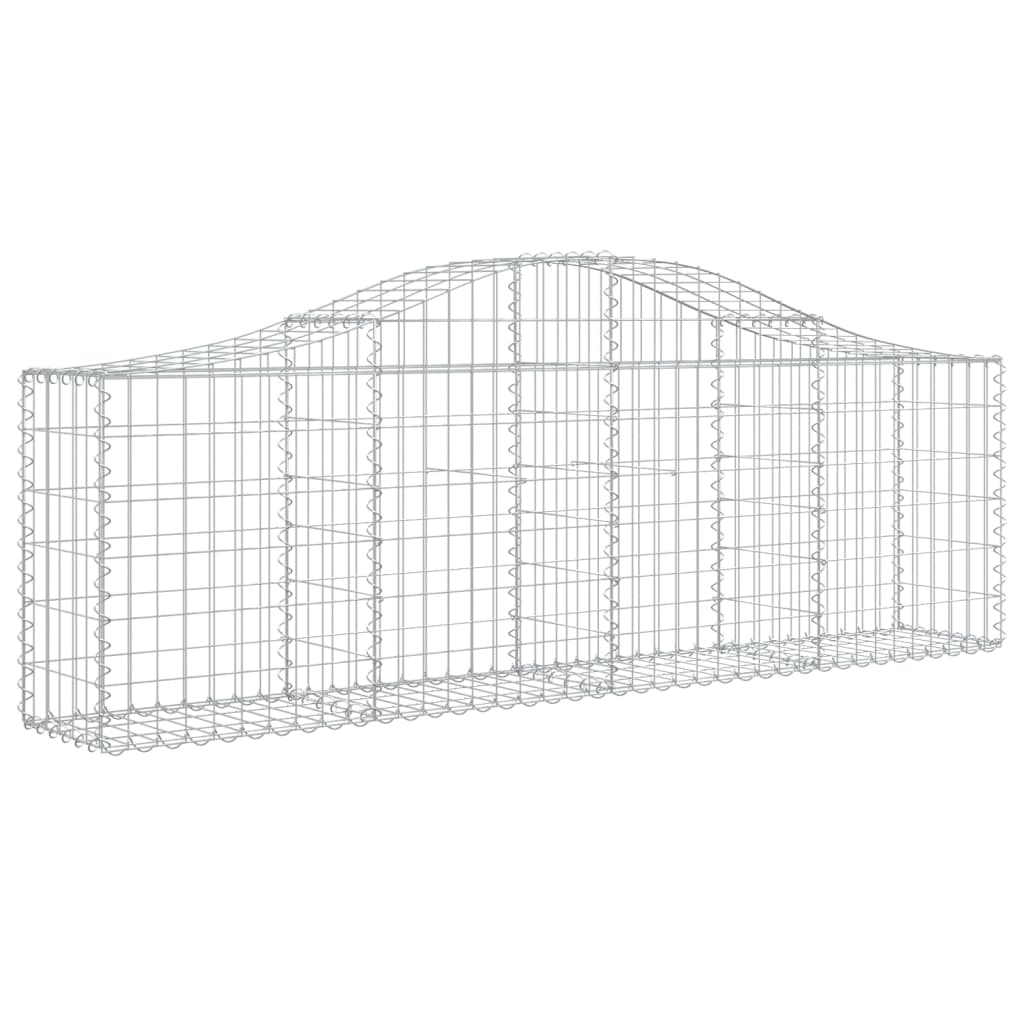 Gabionen mit Hochbogen 8 Stk. 200x30x60/80 cm Verzinktes Eisen