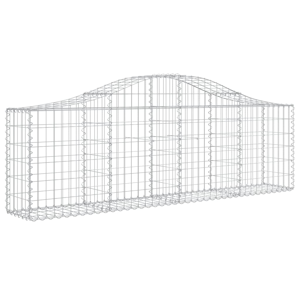 Gabionen mit Hochbogen 11 Stk. 200x30x60/80 cm Verzinktes Eisen