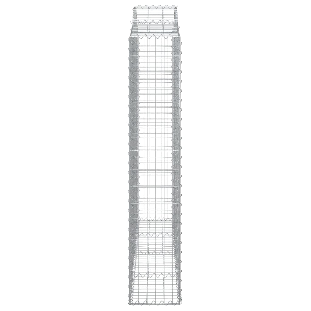 Gabionen mit Hochbogen 11 Stk 200x30x160/180cm Verzinktes Eisen