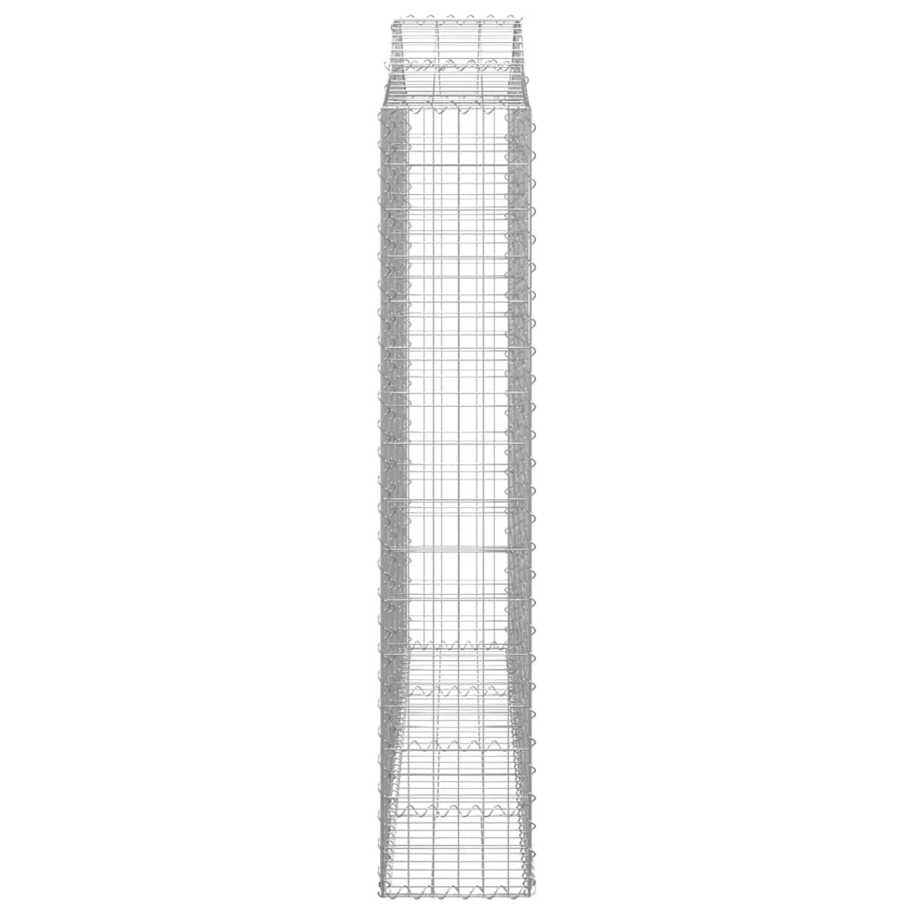 Gabionen mit Hochbogen 13 Stk 200x30x160/180cm Verzinktes Eisen