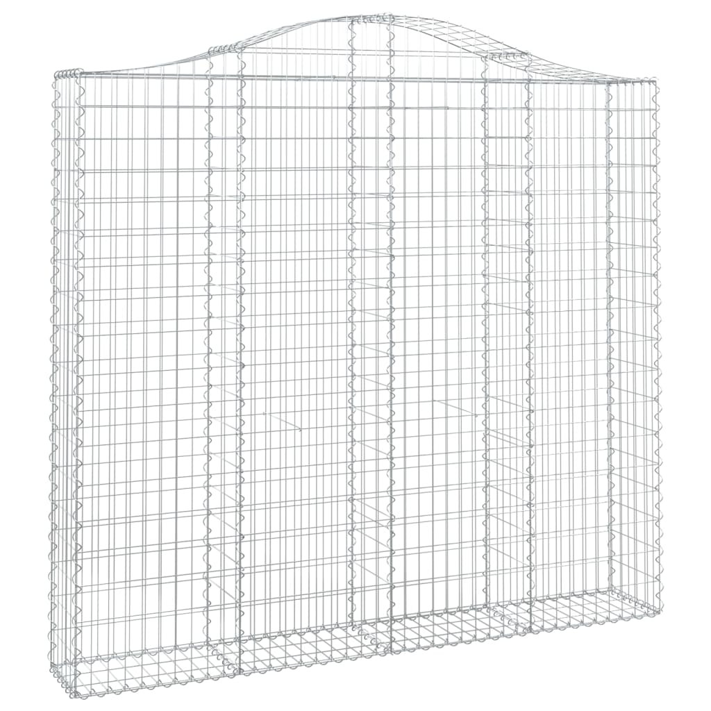 Gabionen mit Hochbogen 2 Stk. 200x30x180/200cm Verzinktes Eisen
