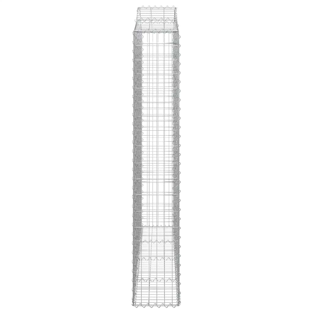 Gabionen mit Hochbogen 7 Stk. 200x30x180/200cm Verzinktes Eisen