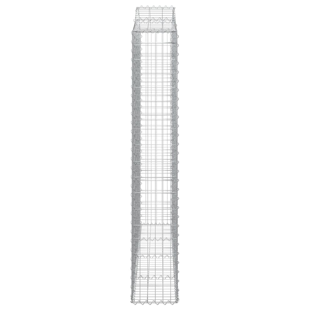 Gabionen mit Hochbogen 9 Stk. 200x30x180/200cm Verzinktes Eisen