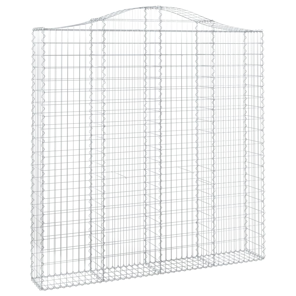 Gabionen mit Hochbogen 6 Stk. 200x30x200/220cm Verzinktes Eisen