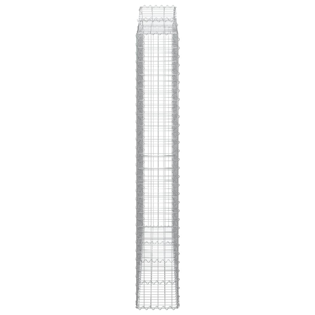 Gabionen mit Hochbogen 12 Stk 200x30x200/220cm Verzinktes Eisen