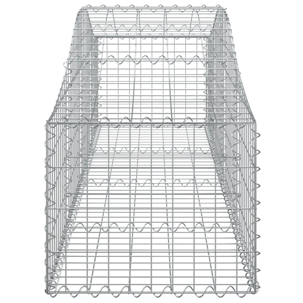 Gabionen mit Hochbogen 8 Stk. 200x50x40/60 cm Verzinktes Eisen
