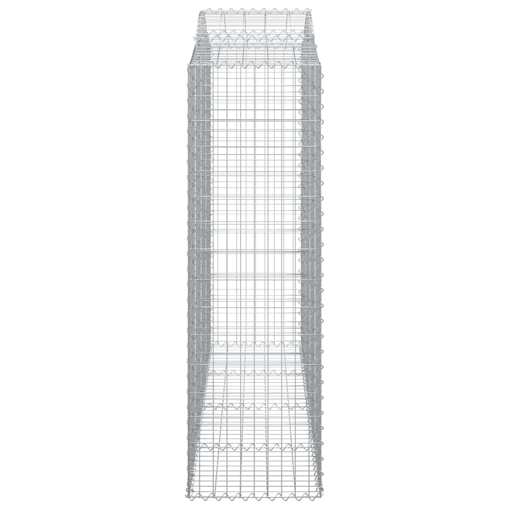 Gabionen mit Hochbogen 2 Stk. 200x50x160/180cm Verzinktes Eisen
