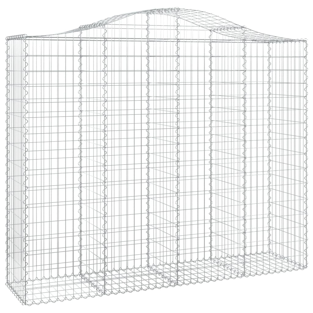 Gabionen mit Hochbogen 3 Stk. 200x50x160/180cm Verzinktes Eisen