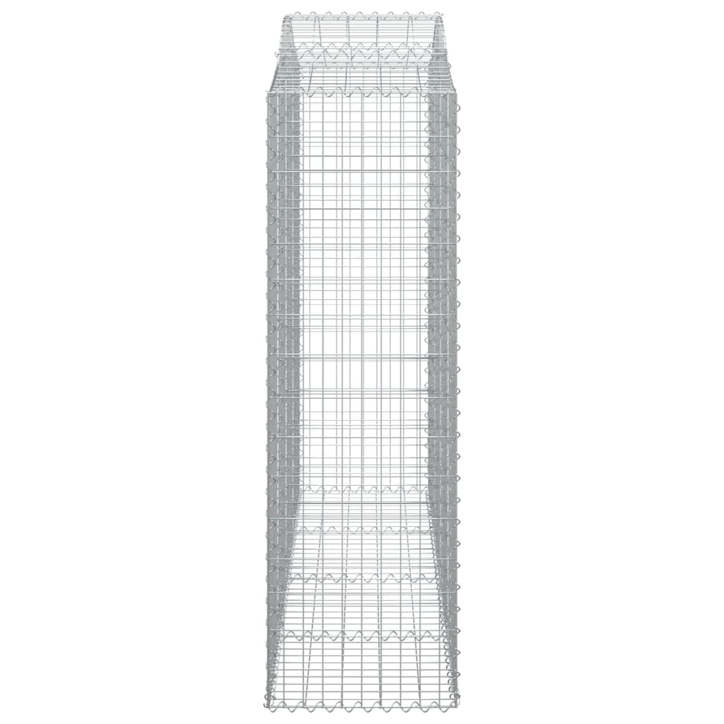 Gabionen mit Hochbogen 4 Stk. 200x50x160/180cm Verzinktes Eisen