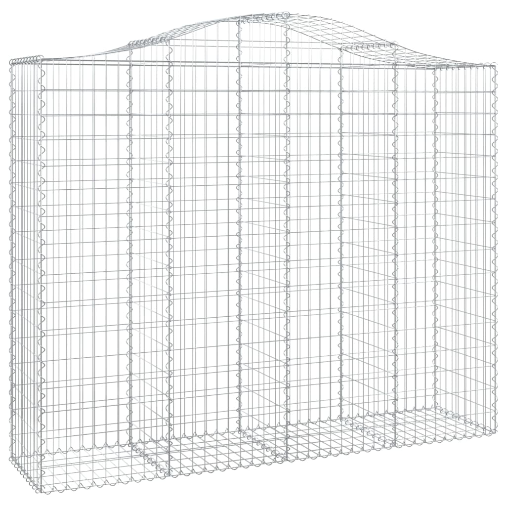 Gabionen mit Hochbogen 9 Stk. 200x50x160/180cm Verzinktes Eisen