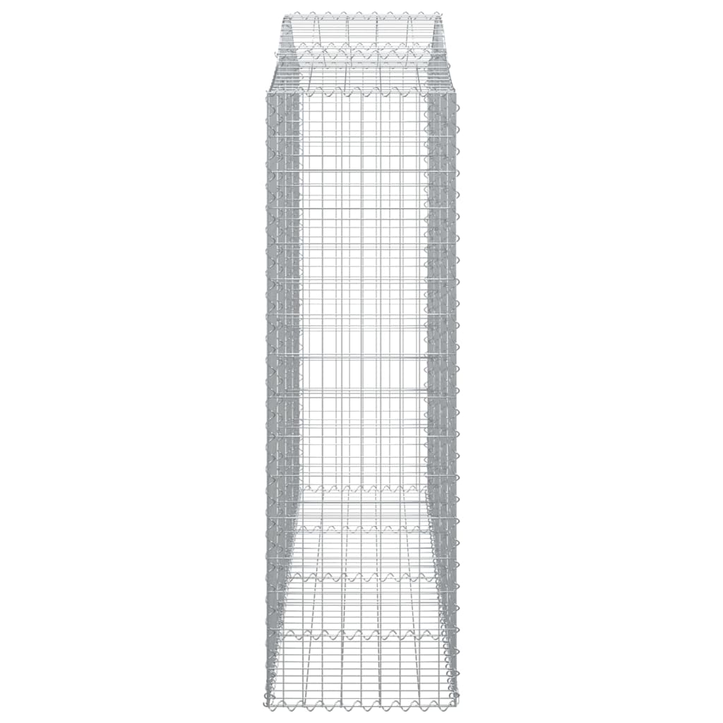 Gabionen mit Hochbogen 14Stk. 200x50x160/180cm Verzinktes Eisen