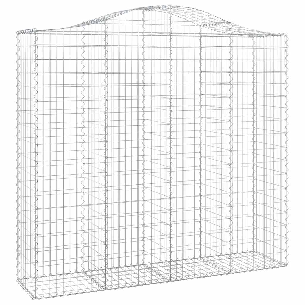 Gabionen mit Hochbogen 2 Stk. 200x50x180/200cm Verzinktes Eisen