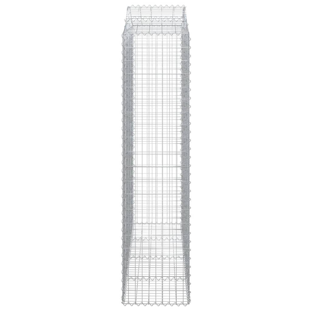 Gabionen mit Hochbogen 5 Stk. 200x50x200/220cm Verzinktes Eisen