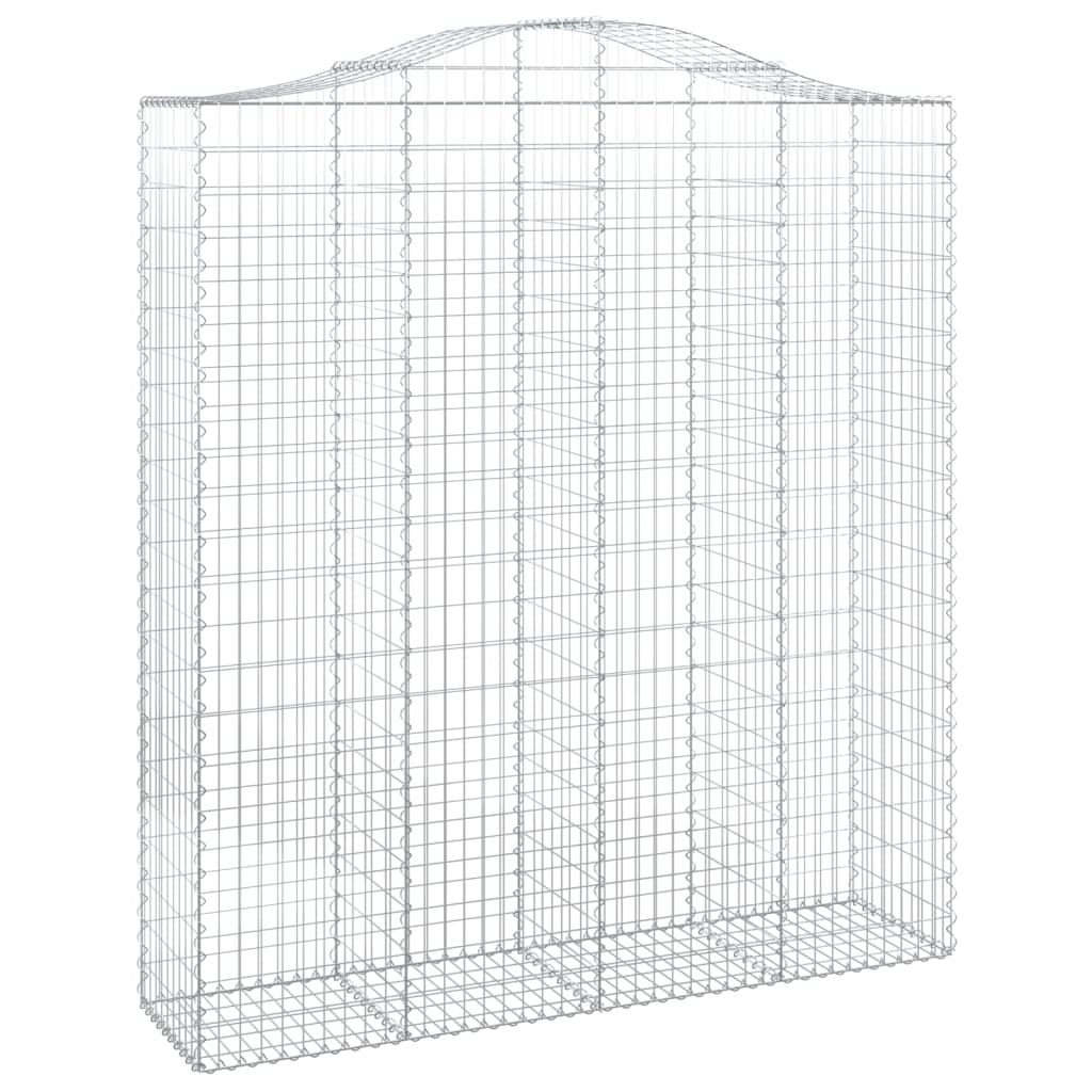 Gabionen mit Hochbogen 2 Stk. 200x50x220/240cm Verzinktes Eisen