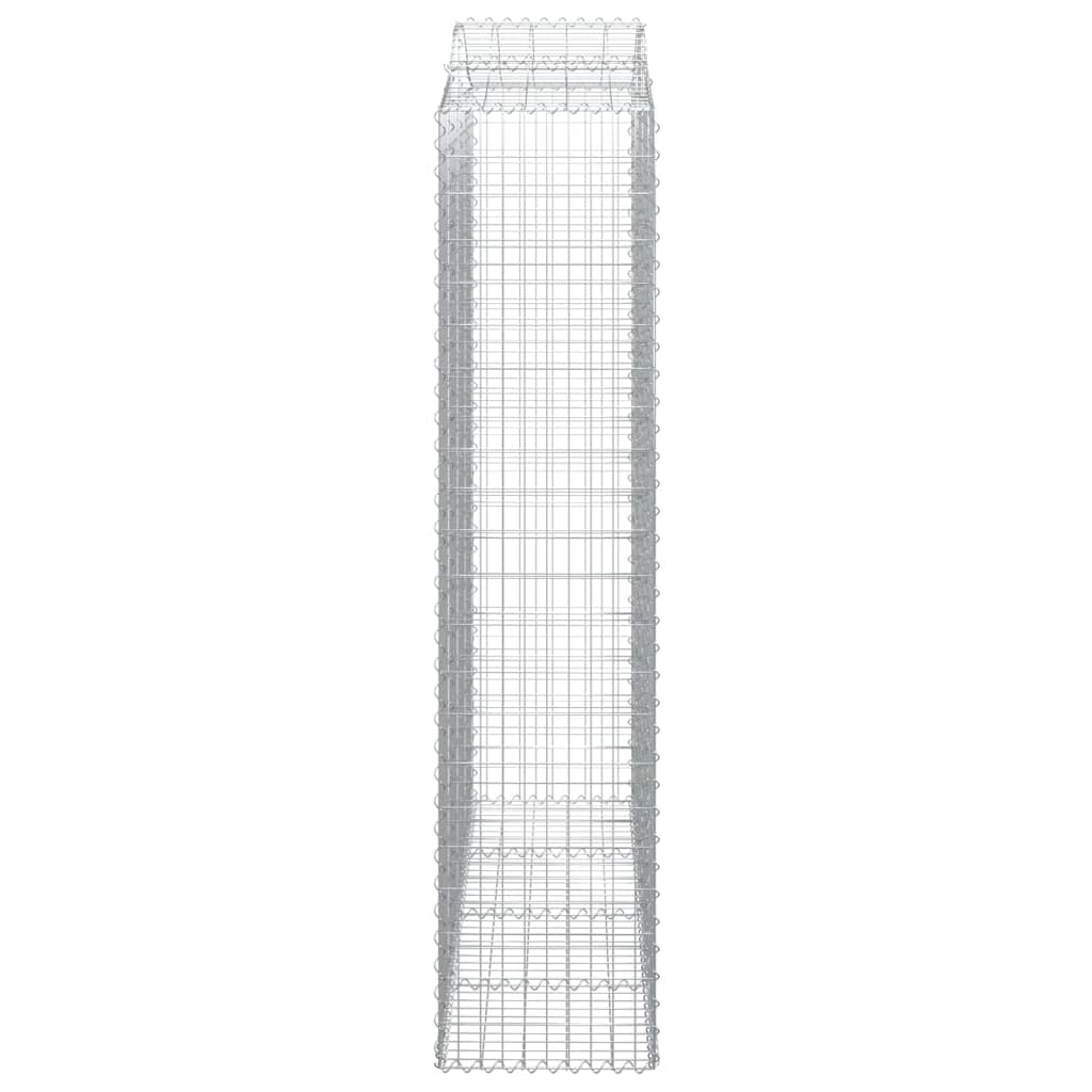 Gabionen mit Hochbogen 18Stk. 200x50x220/240cm Verzinktes Eisen