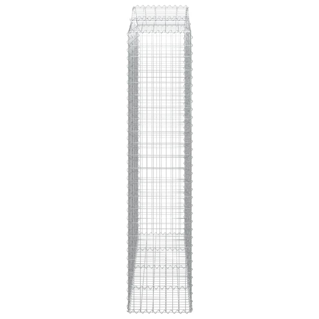 Gabionen mit Hochbogen 25Stk. 200x50x220/240cm Verzinktes Eisen