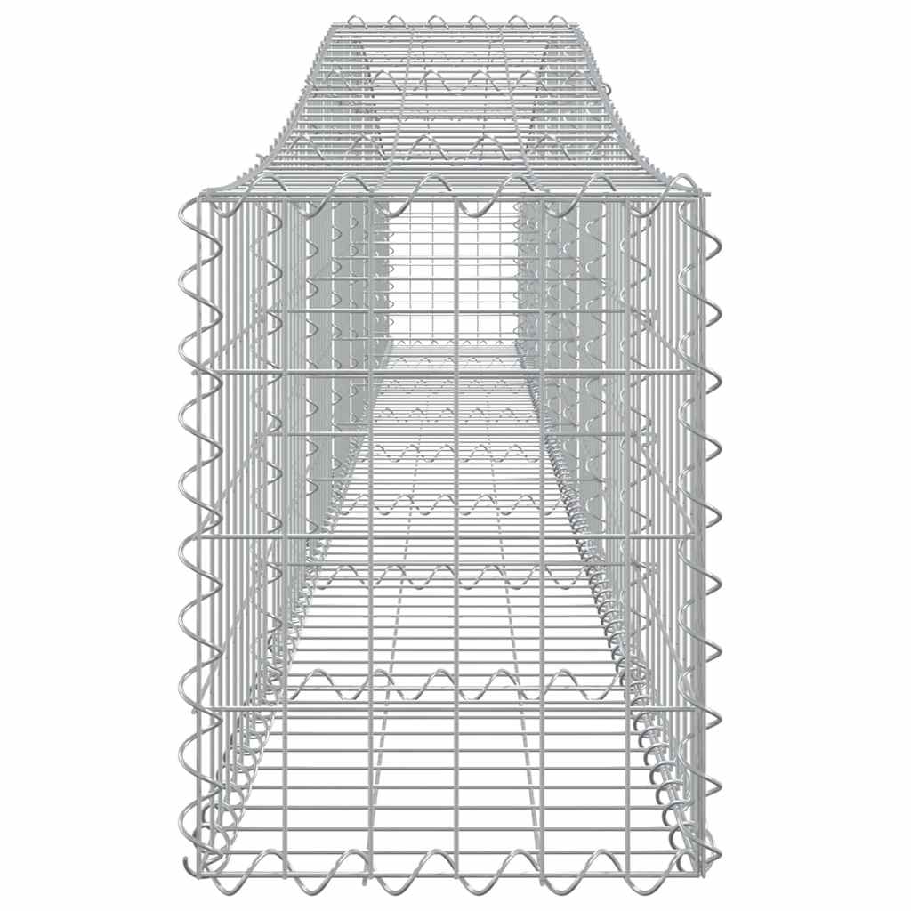 Gabionen mit Hochbogen 3 Stk. 400x30x40/60 cm Verzinktes Eisen