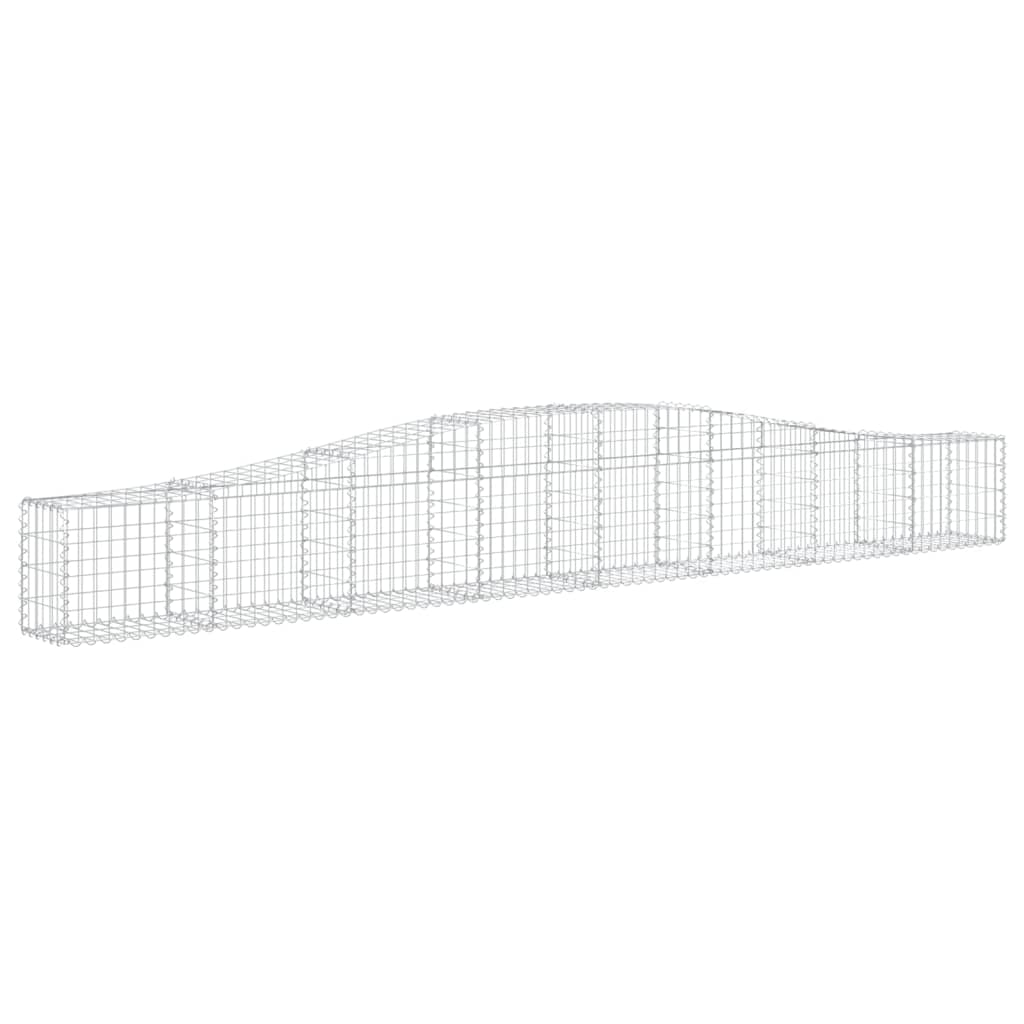 Gabionen mit Hochbogen 5 Stk. 400x30x40/60 cm Verzinktes Eisen